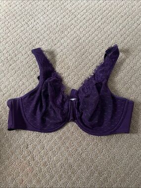 Cacique unlined full coverage purple bra